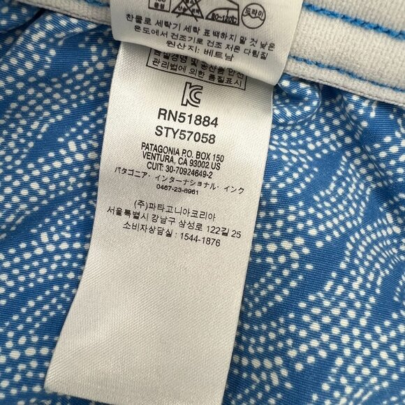 Patagonia Women's S Blue Dotted Wave Print Baggies Shorts Elastic Drawstring - Picture 10 of 12